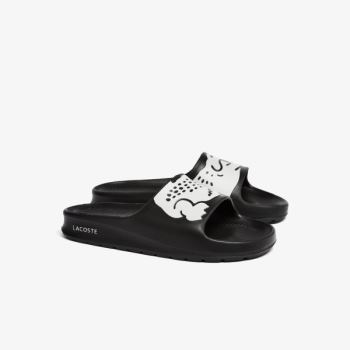 Lacoste Croco 2.0 Synthetic Print Slides - Pantofle Dámské Černé / Bílé | CZ-BWj1VT